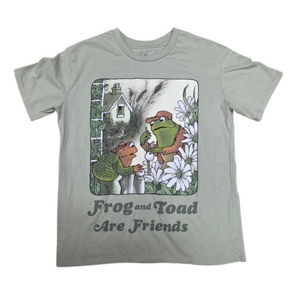 Arnold Lobel Frog And Toad Are Friends Green Graphic T-Shirt Size Medium
